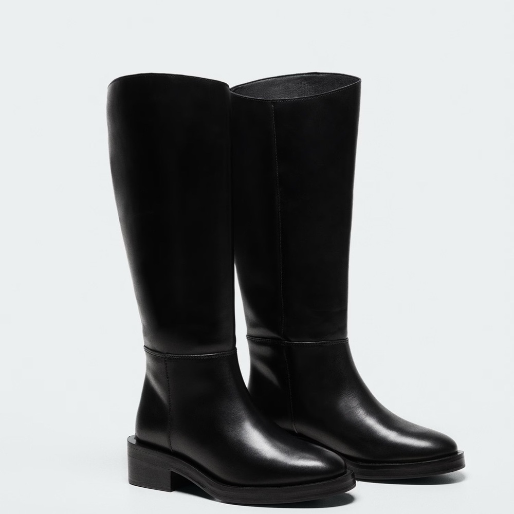 Mango Black Riding Boots